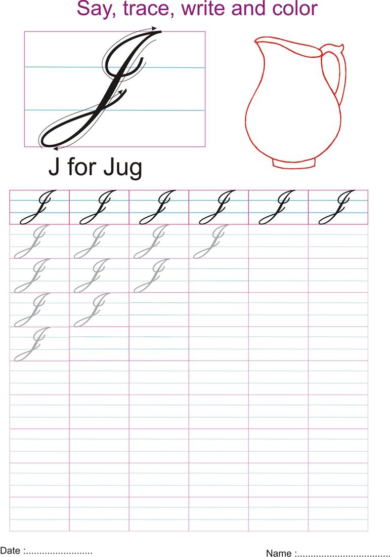 How To Write A Cursive Uppercase J