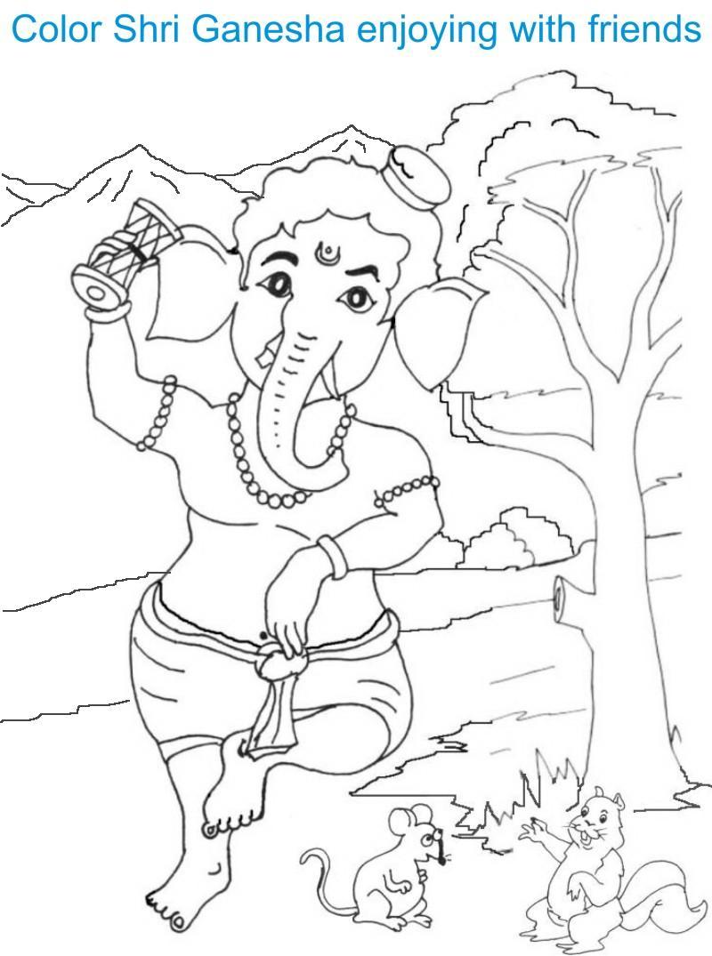 ganesh coloring pages for kids - photo #17