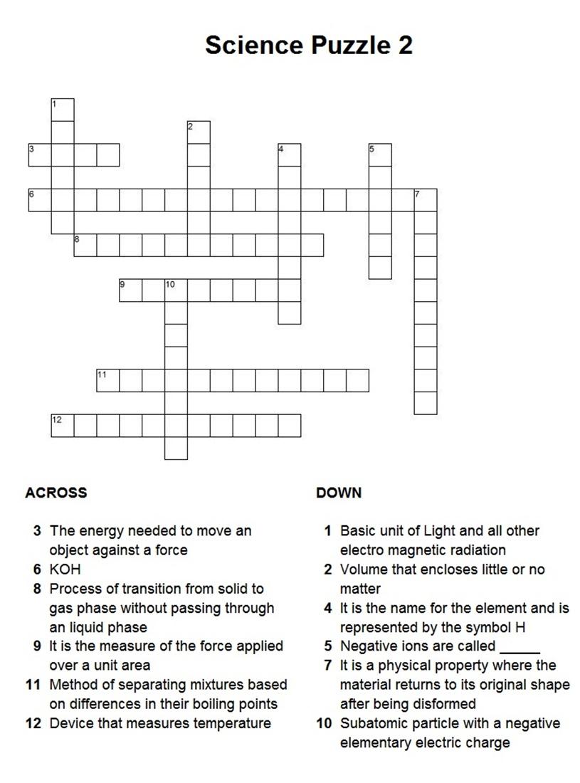 science crossword
