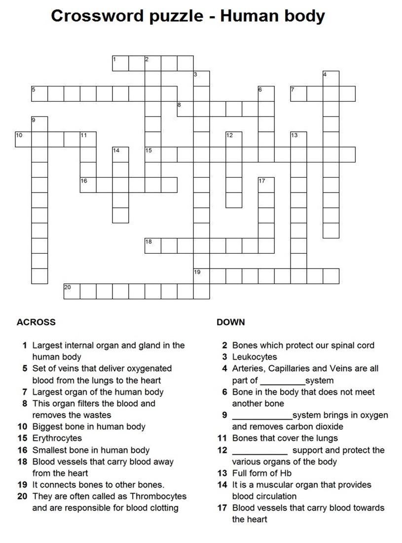 Printable Crossword Puzzles With Answers