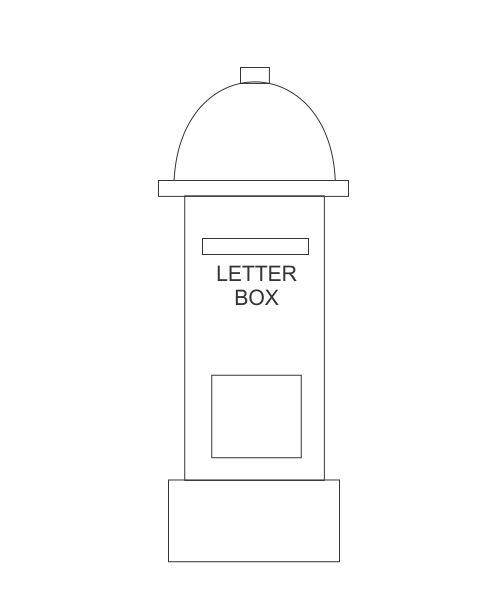 of red post box Colouring Pages