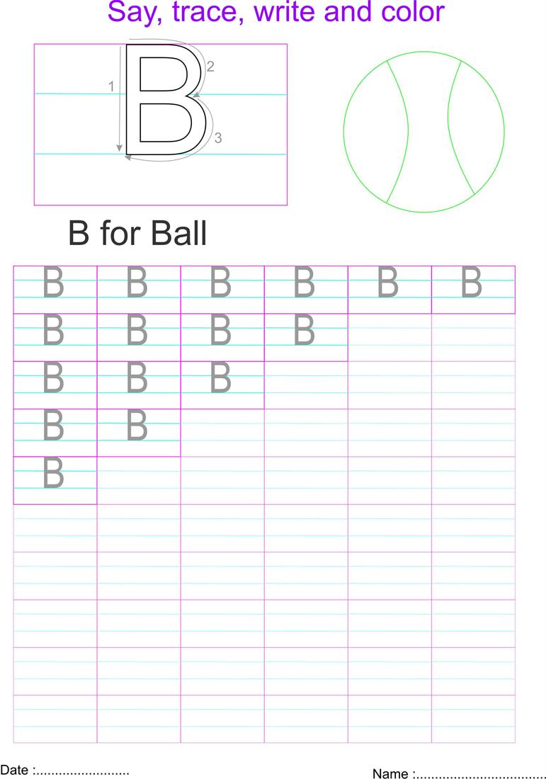 English Capital Letter B Worksheet