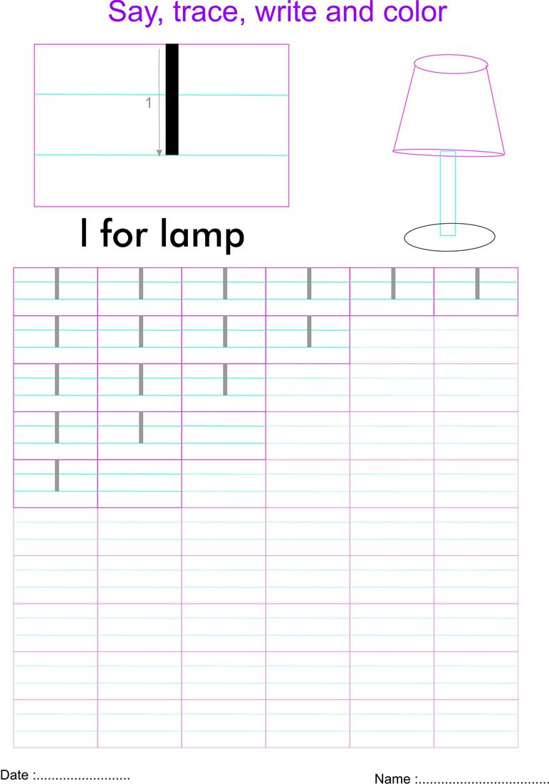 English Small Letter l Worksheet