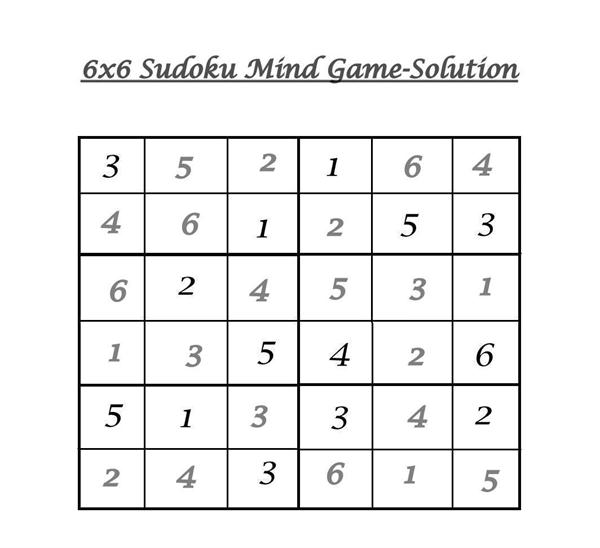 mini sudoku 6x6 solver